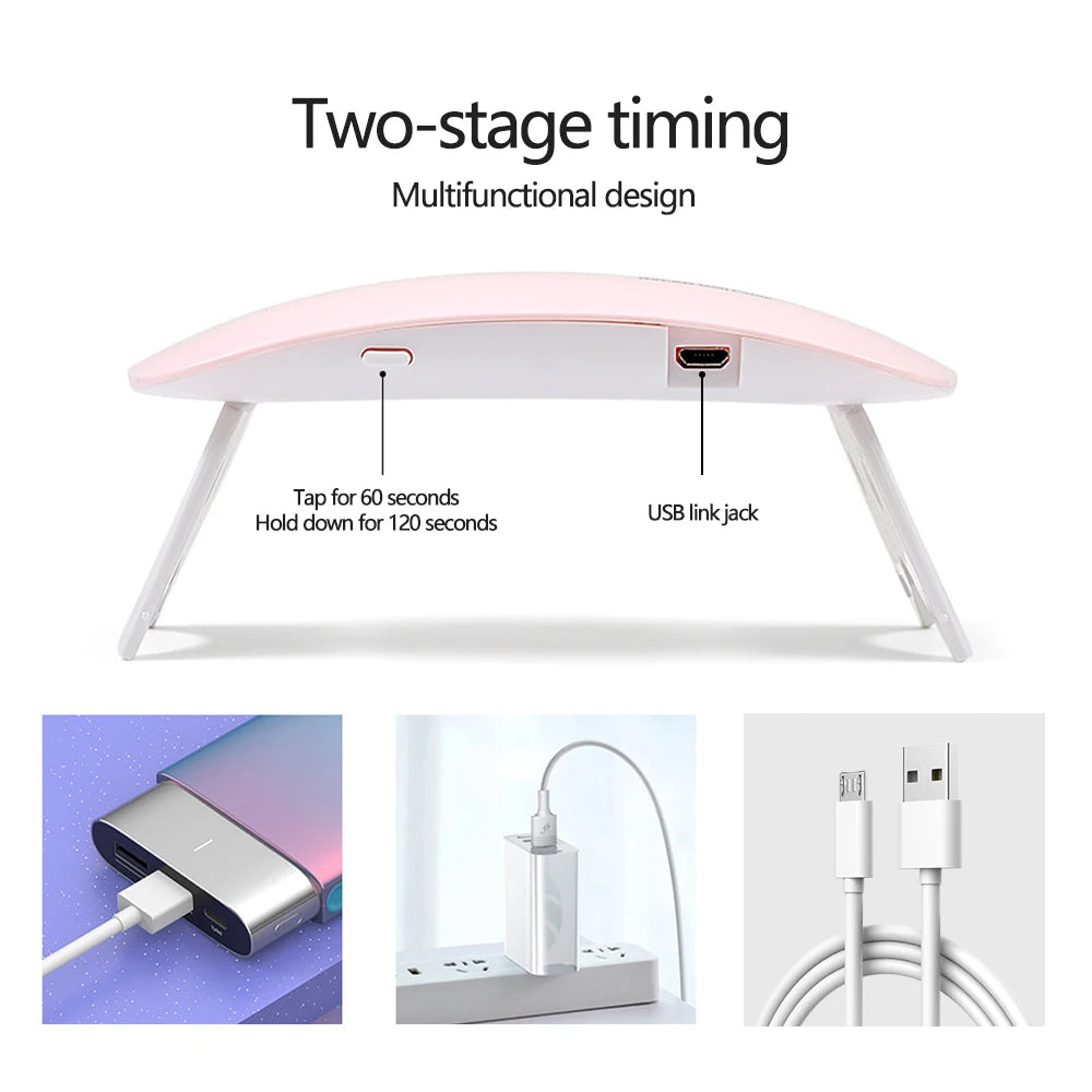 Foldable Nail Lamp 6w Uv Led Lamp For Nails Machine