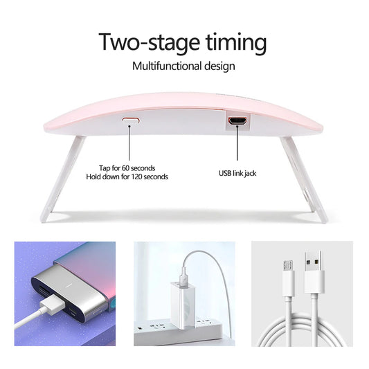 Foldable Nail Lamp 6w Uv Led Lamp For Nails Machine