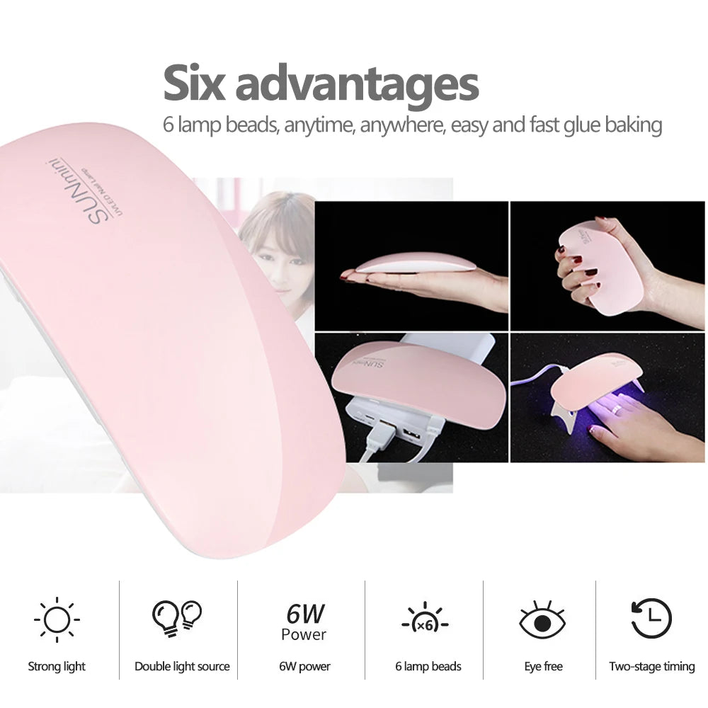Foldable Nail Lamp 6w Uv Led Lamp For Nails Machine