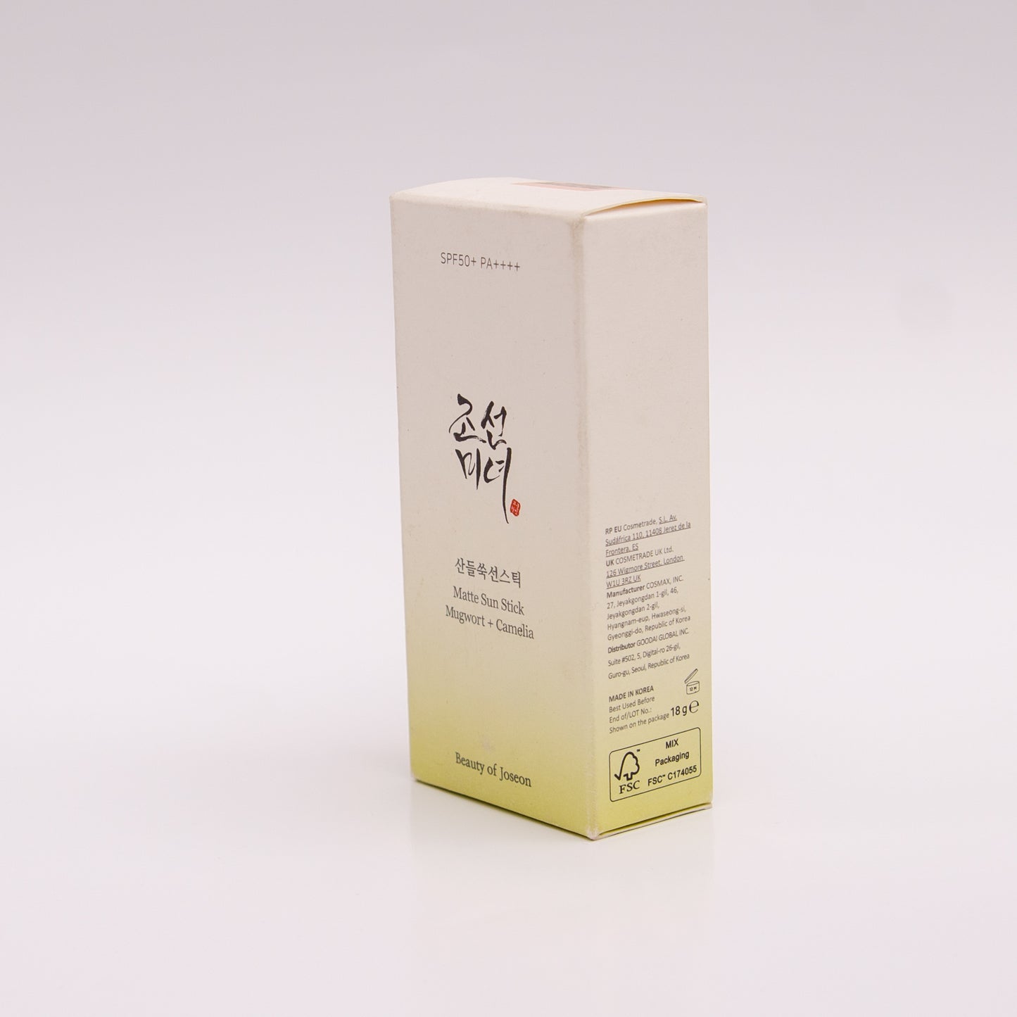 Beauty of Joseon Matte Sunscreen Stick SPF 50+ PA++++ (18g)